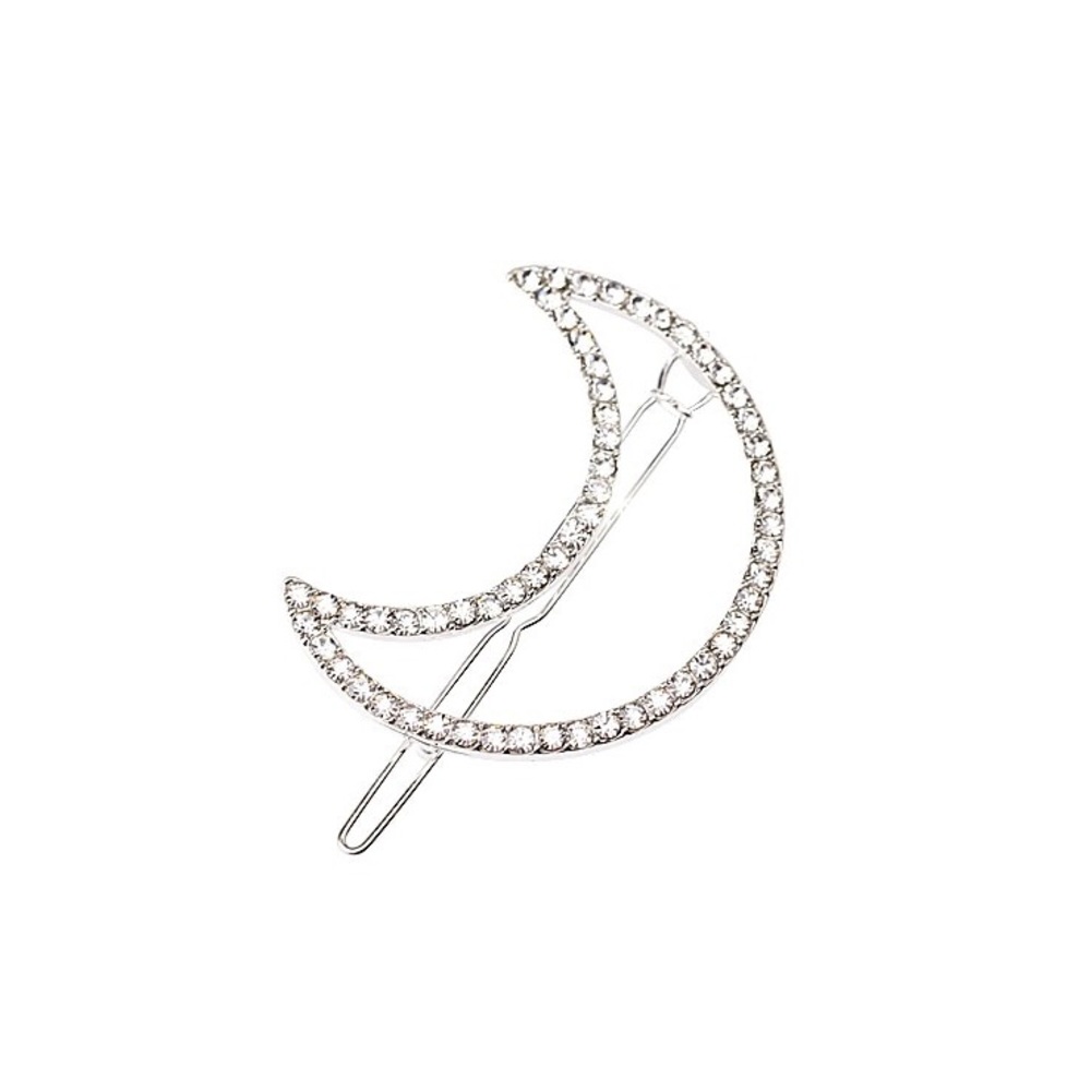 Moon & Star Rhinestone Barrette - Picture 6 of 8